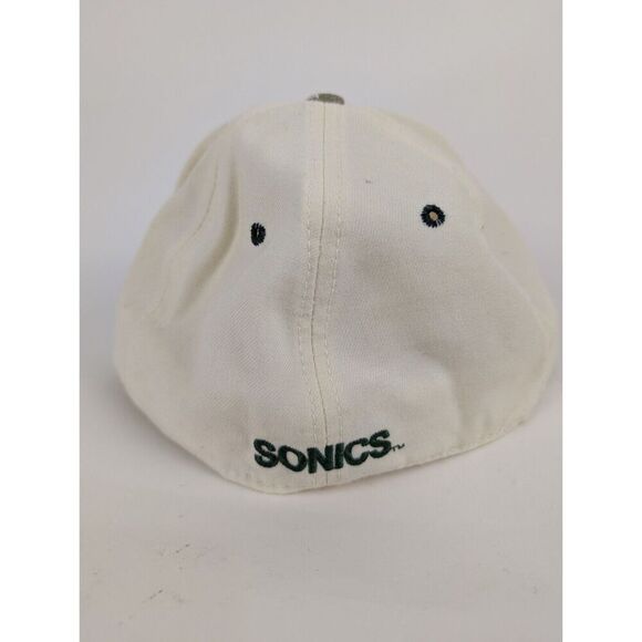 Vintage New Era 7 1/4 Faded Seattle Supersonics White Green Wool  59Fifty Hat - Picture 4 of 8